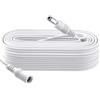 Security-01 Cavo di Prolunga di Alimentazione DC da 8 m, Presa 5,5 mm x 2,1 mm, DC 5 V 6 V 9 V 12 V 24 V per Telecamere di Sicurezza, DVR, Router, Stampante, Striscia LED, Bianco