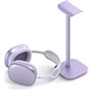 Doenci - Supporto per cuffie (viola) per tutte le cuffie Bluetooth Over Ear, supporto universale per cuffie con base ponderata + tubo in alluminio, supporto per cuffie da gioco