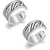CHIC & ARTSY Ear Cuff Set di orecchini da donna in argento sterling 925, set helix, cartilagine, orecchini senza foro per orecchio, orecchini finti, Argento sterling, Nessuna pietra preziosa