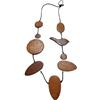 BLUSUPERSHOP collana corda art16 e legno regolabile dai 45 ai 70 cm circa colore in foto, etnica elegante per cerimonia matrimonio sportiva cocktail figure geometriche