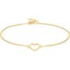 SILBERTALE Bracciali a forma di cuore, da donna, in argento Sterling 925, dorati, semplici, per le donne, Argento sterling