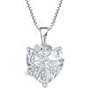 FJ Collana Farfalla Cuore in Argento Sterling 925 Ciondolo con Collane Aprile Pietra Portafortuna Gioielli per Donna