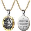 Aroncent Collana con ciondolo di San Cristoforo da uomo e da donna, in acciaio inox, amuleto protettivo cattolico, con protezione da viaggio, regalo cristiano con angelo custode, incisione gioielli