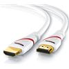 CSL-Computer CSL- 2 m - Cavo HDMI Ultra HD 4k 2.0b - High Speed with Ethernet - Cavo 3 schermature maschio e contatti - 4K Ultra HD 2160p 60Hz 18 Gbit s Full HD 1080p - 3D ARC CEC - Bianco