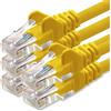 1aTTack.de 2m Cavo di Rete giallo - 5x - Cat.6 Ethernet Gigabit Lan RJ45 10 100 1000 Mbit s - Cavo Patch UTP compatibile con Cat.5 Cat.5e Cat.7 Cat.8 - giallo - 5x - 2m