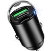 elzle Caricatore Auto USB C 30W, Adattatore Accendisigari USB a Ricarica Rapida PD 30W e QC 3.0 18W Compatibile con iPhone Samsung Xiaomi Huawei Tablet