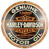 Nostalgic-Art Targa retrò, Ø 35 cm, Harley-Davidson - Genuine Motor Oil - Idee regalo per biker, Official License Product (OLP), in metallo, design vintage