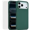 EVETANE Cover iPhone 17 Pro Max e 2 schermi di protezione - Silicone - Verde - refurbished