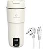 GOEDCH Bollitore elettrico da viaggio piccolo: regolazione della temperatura a 4 livelli, mini tazza d'acqua 304, in acciaio inox, 220 V, 300 W, mini tazza d'acqua, spegnimento automatico per tè