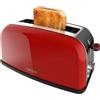 Cecotec Tostapane verticale Toastin' time 850 Red Long Lite, Potenza 850W, Capacità per 2 fette, Fessura larga, Acciaio inoss, Funzioni preconfigurate, Controllo tostatura personalizzabile