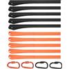 wugongshan 10 Pz Cinghie di Fissaggio, 25 mm x 20 cm Doppi Passanti Cinghie a Cricchetto, Cinghia di Fissaggio ad anello morbide, Cinghie di Tensione, Cinghie Motocicletta per Trasporto Carico, con 4 gancio