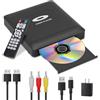 Toborher Mini Lettore DVD HD con Porta HDMI, 1080P Lettore DVD per Smart TV, Region Free Connessione, Cavo di uscita integrato PAL/NTSC, HDMI/RCA incluso, Lettore Cd per La Casa