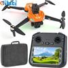 Drone per riprese video GPS Con Fotocamera 4K, Schermo Telecomando 4,5 Pollici,