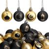 Iceyyyy 24 palline ornamentali per Ramadan, 4 cm, colore nero e oro, per Eid Mubarak, ornamenti per Ramadan Mubarak, decorazioni per feste islamiche musulmane