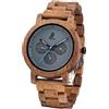 CZOKA Orologio da Uomo e donne in Legno, Noce nero naturale/oliva, con Movimento al Quarzo Giapponese, con cinturino regolabile, manuale analogico da polso
