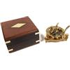 Bussola meridiana in ottone con scatola incisa steampunk nautica regalo perso...