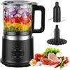 Lavfine Tritatutto Elettrico - 400W Robot da Cucina con 2 Velocità, 4 Lame a Doppio Livello in Acciaio Inox e Frullino - Boccale 0.95L Staccabile per Tritare, Frullare, Emulsionare e Purea