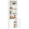 IRONCK Libreria con ante, scaffale a 6 livelli, altezza 180 cm, in legno, per studio, ufficio, soggiorno, camera da letto (bianco)