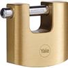 Yale Lucchetto rettangolare in ottone di alta sicurezza Y114B/60/114/1, corpo 60mm, gancio in acciaio indurito, 3 chiavi