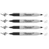 Sharpie Pennarelli indelebili a doppia punta, punta fine e ultra fine, colore nero, 4 pezzi in un sacchetto di plastica