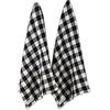 DII Washed Waffle Weave Collection, set di strofinacci, 45 x 71 cm, a quadri neri, 2 pezzi