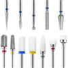 flintronic Set di 12 Punte da Trapano per Unghie, 3/32 Pollici per Unghie per Rimuovere Gel, Acrilico, Cuticola, Strumenti per manicure pedicure