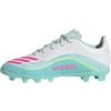 adidas Unisex - Bambini e Ragazzi F50 Messi Club Firm Ground/Multi Ground Football Boots Kids, Ftwr White/Lucid Pink/Flash Aqua, 38 2/3 EU