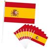 YAAVAAW 10 piccole bandiere della Spagna su bastoni per decorazioni Oly 2024, mini bandiera a bastone tenuta in mano per Paris Oly, eventi sportivi, decorazioni per feste di calcio euro