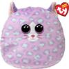 Ty Squishy Beanies - Cassidy la Gattina Lilla Maculata, Morbido Cuscino di Peluche con Occhioni Oro Glitter, Idea Regalo per Grandi e Piccini, Tutti da Collezionare 22 cm, T39274