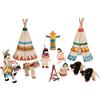 Goki Toys Pure 51911 - Accampamento Indiano con 4 bamboline Pieghevoli