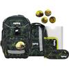 ergobag pack set Zaino scolastico ergonomico e flessibile, 6 pezzi, per la prima elementare HarvestBear - Grigio