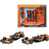 Burago F1 Formula 1 Auto MCLAREN MCL38 GP MIAMI 2024 - LANDO NORRIS e OSCAR PIASTRI - Confezione da 2 Modellini Diecast Realistici in Scala 1:43-14cm - 18-38109