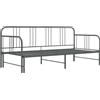 vidaXL Divano letto allungabile in metallo grigio 90x200 cm