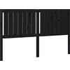vidaXL Testiera nera 165,5x4x100 cm in legno di pino massiccio