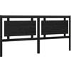 vidaXL Testiera nera 205,5x4x100 cm in legno di pino massiccio