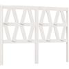 vidaXL Testiera bianca 126x4x100 cm in legno di pino massiccio