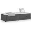 vidaXL Letto da giorno grigio 90x200 cm in legno di pino massiccio