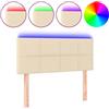 vidaXL Testiera LED Crema 90x5x78/88 cm Tessuto