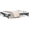 vidaXL Letto da giorno allungabile grigio 2x(90x200) cm in legno di pino massiccio