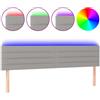 vidaXL Testiera LED Grigio chiaro 180x5x78/88 cm Tessuto