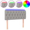 vidaXL Testiera LED Grigio chiaro 100x7x78/88 cm Tessuto