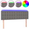 vidaXL Testiera LED Grigio scuro 144x5x78/88 cm Tessuto