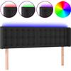 vidaXL Testiera LED nera 147x16x78/88 cm Pelle finta