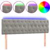 vidaXL Testiera LED Grigio chiaro 160x7x78/88 cm Velluto