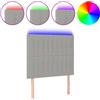 vidaXL Testiera LED Grigio chiaro 90x5x118/128 cm Tessuto