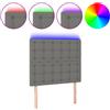 vidaXL Testiera LED Grigio scuro 100x5x118/128 cm Tessuto
