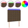 vidaXL Testiera LED marrone scuro 100x5x118/128 cm Tessuto