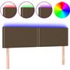 vidaXL Testiera LED marrone scuro 144x5x78/88 cm Tessuto
