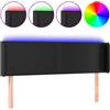 vidaXL Testiera LED nera 147x16x78/88 cm Pelle finta