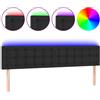 vidaXL Testiera LED nera 180x5x78/88 cm Pelle finta
